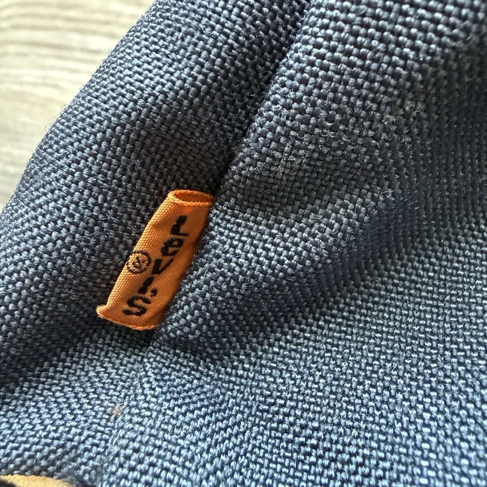Vintage 80s Levi's Orange Tab Blue‎ Backpack Suede Canvas School Hiking Leather